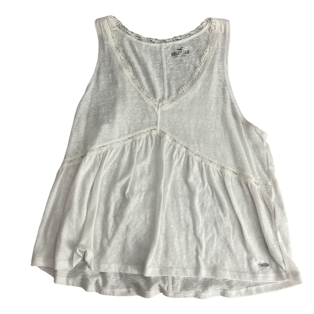 White Hollister Lace Tank Top